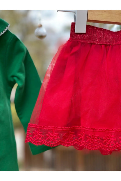 Yılbaşı Temalı Tütü Etekli Kız Bebek Takım