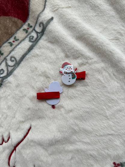 Yılbaşı Temalı Kardan Adamlı 2’li Klips Toka