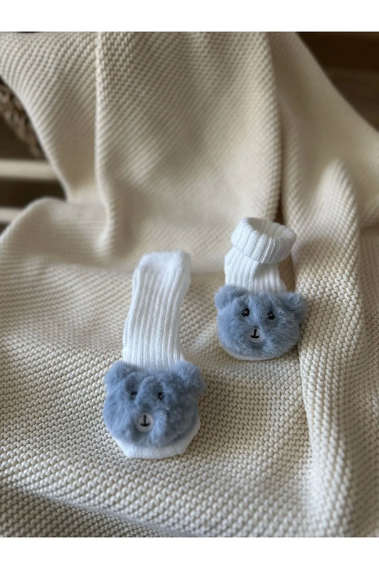 Peluş 3d Oyuncaklı Eğlenceli Bebek Çorab