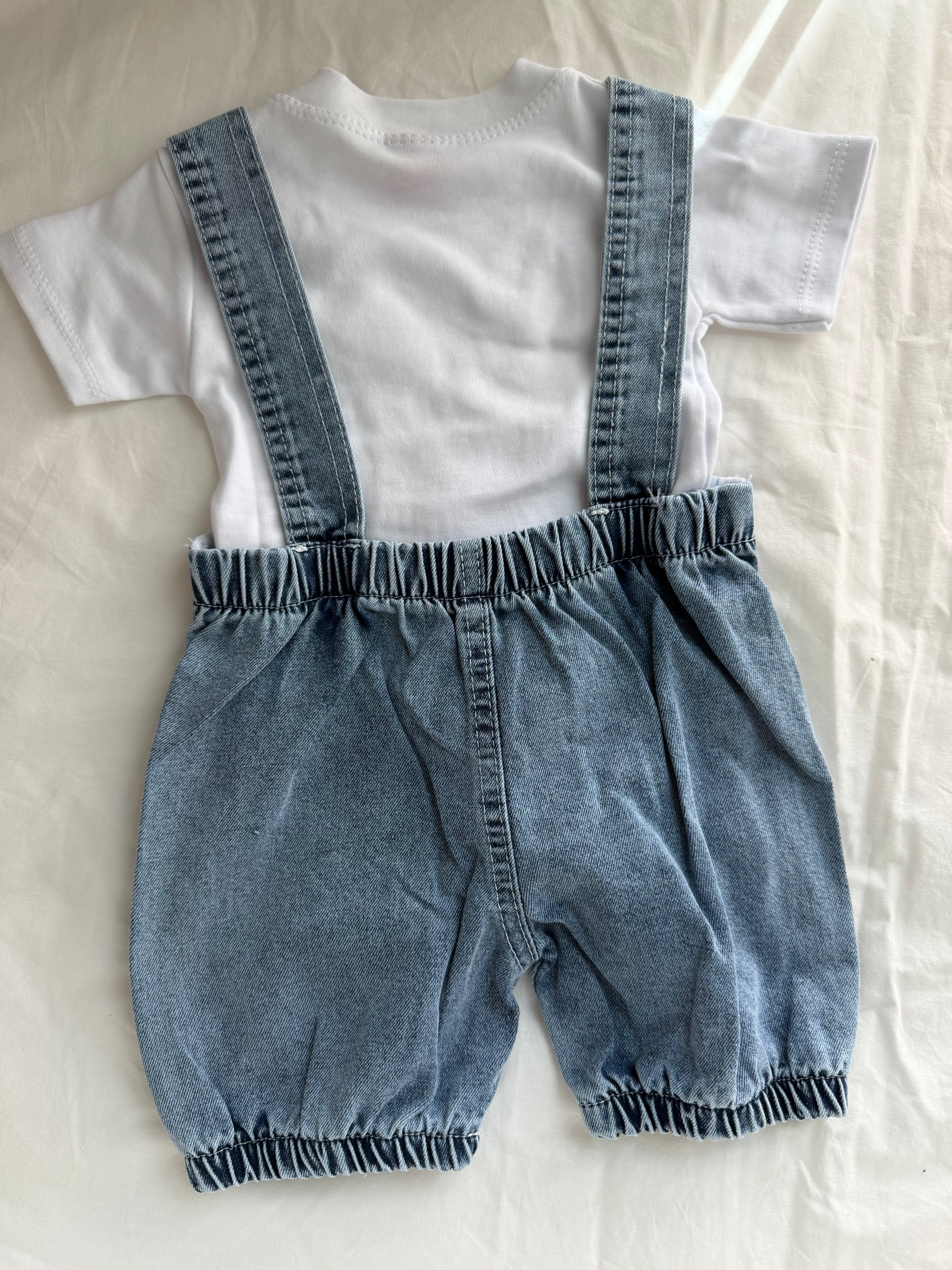 Denim Tom ve Jerry Unisex Bebek Salopet