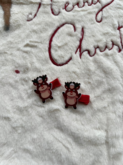 Yılbaşı Temalı Ren Geyikli 2’li Klips Toka