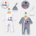 Lacivert Çizgili Mommy Daddy 2li Bebek Tulumu