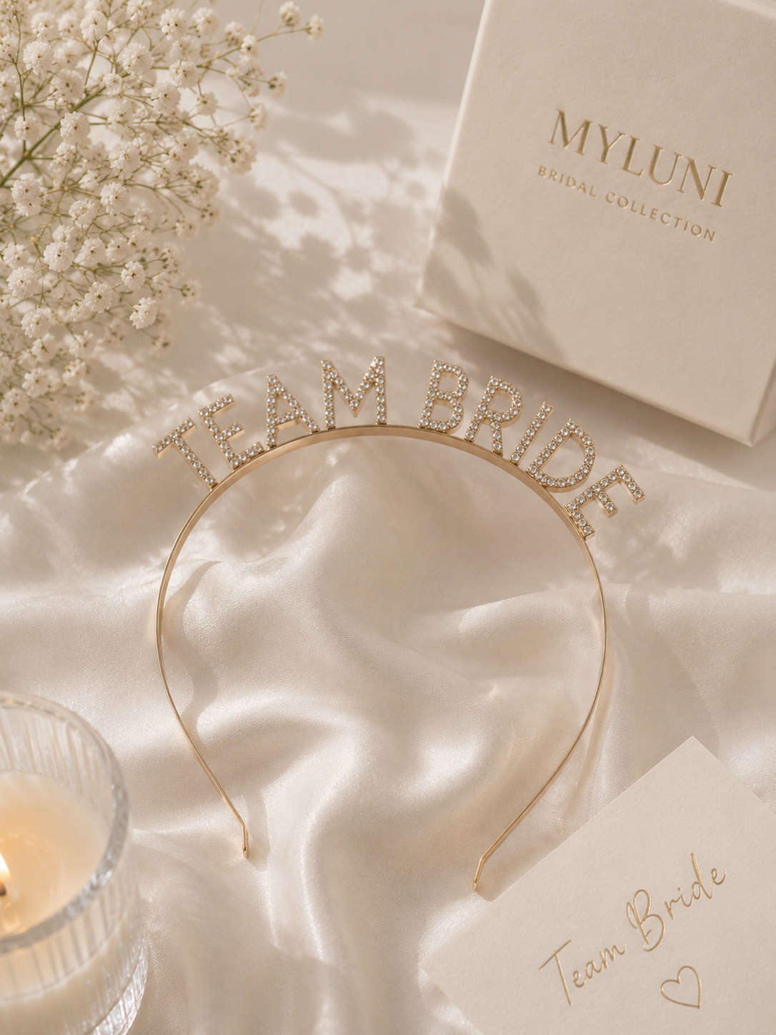 Team Bride Gold Taşlı Taç