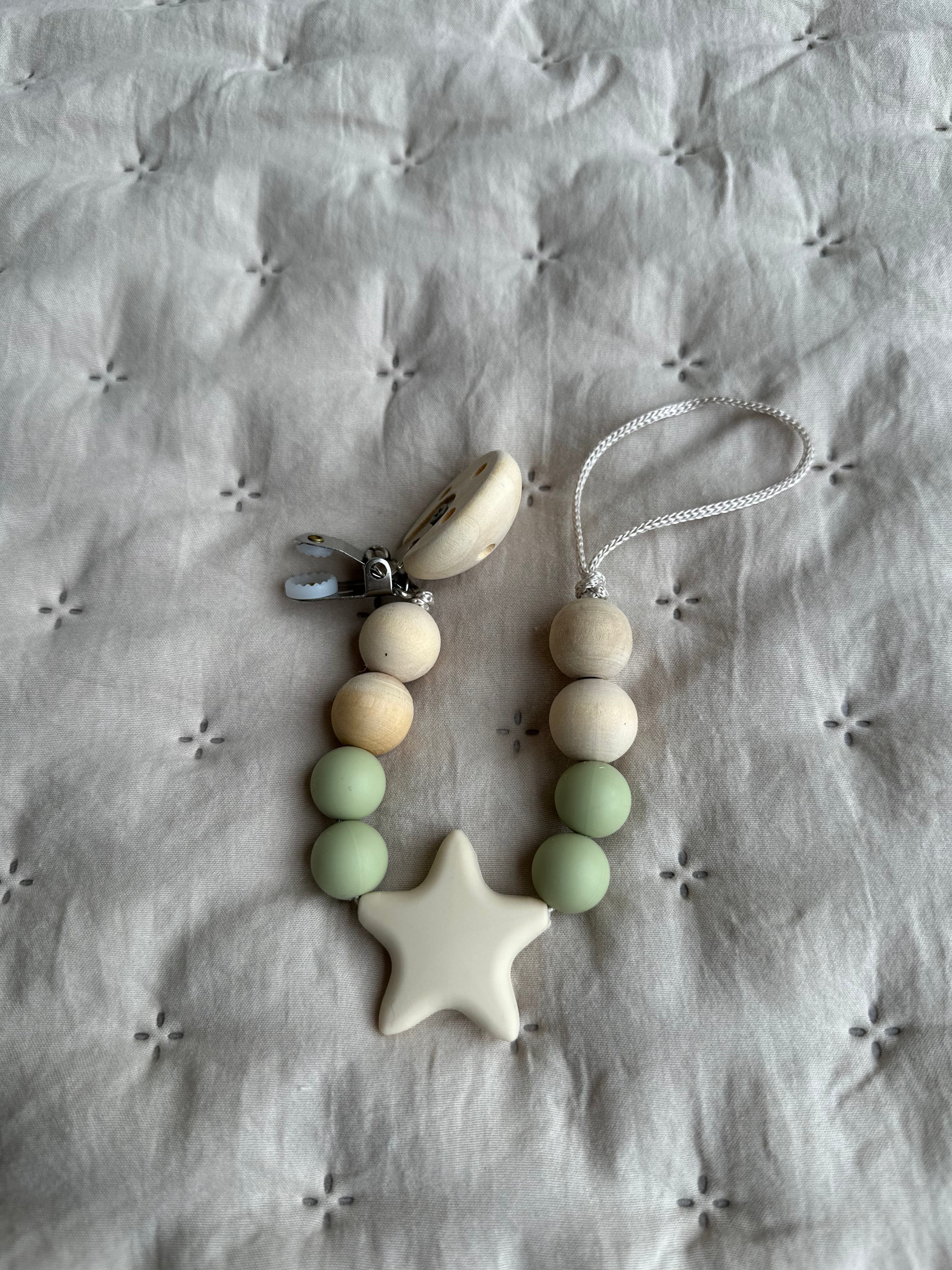 Yıldız Figürlü Silikon Boncuklu Emzik Zinciri