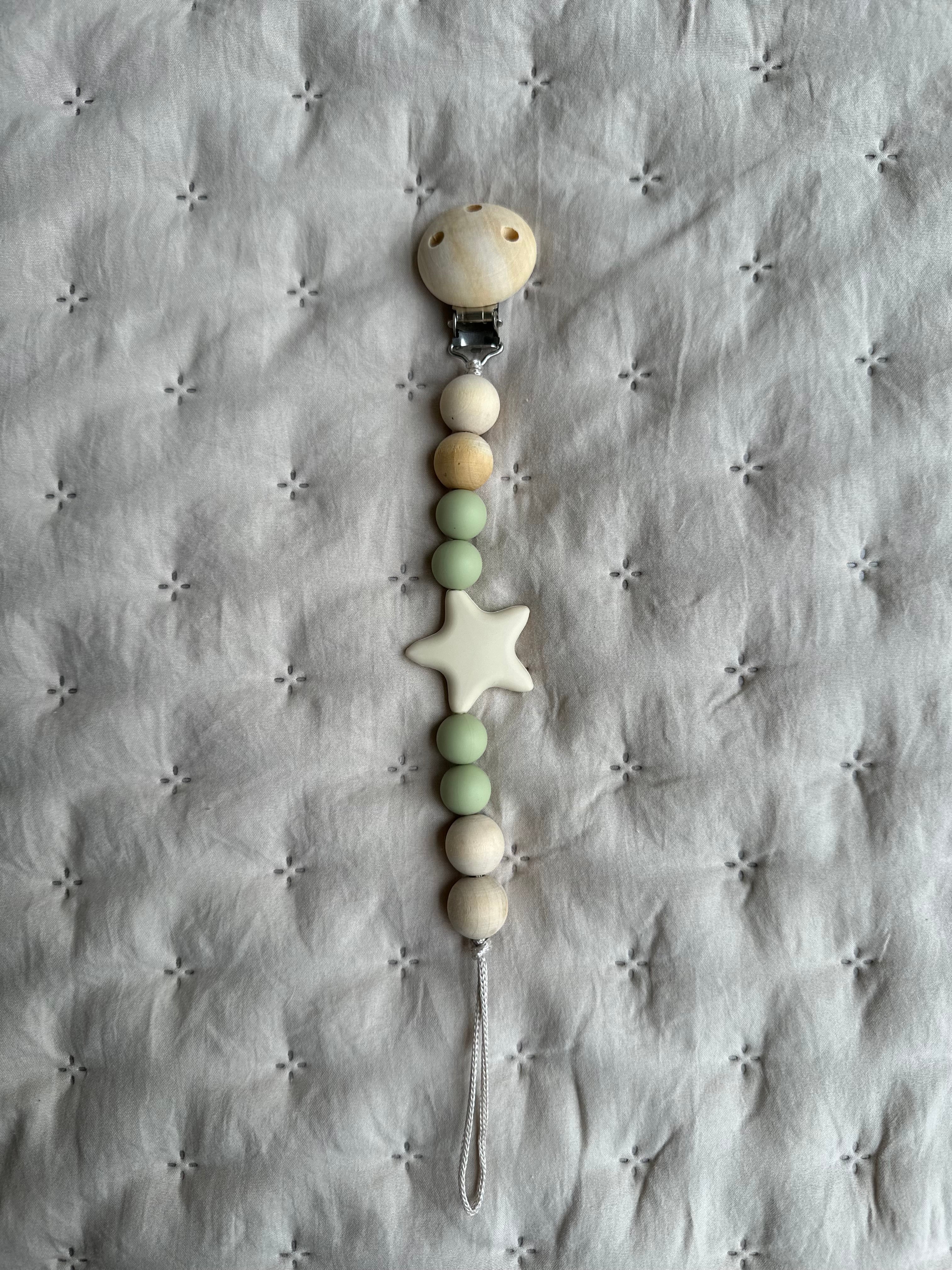 Yıldız Figürlü Silikon Boncuklu Emzik Zinciri