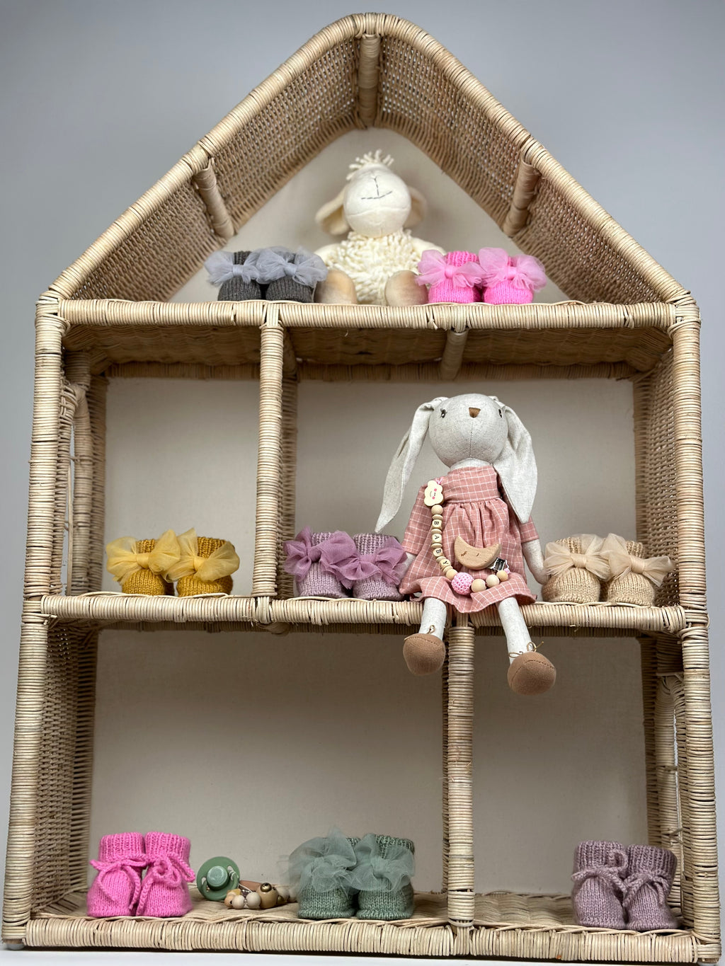 Gül Kurusu Handmade Bilekten Bağcıklı Kız Bebek Patik