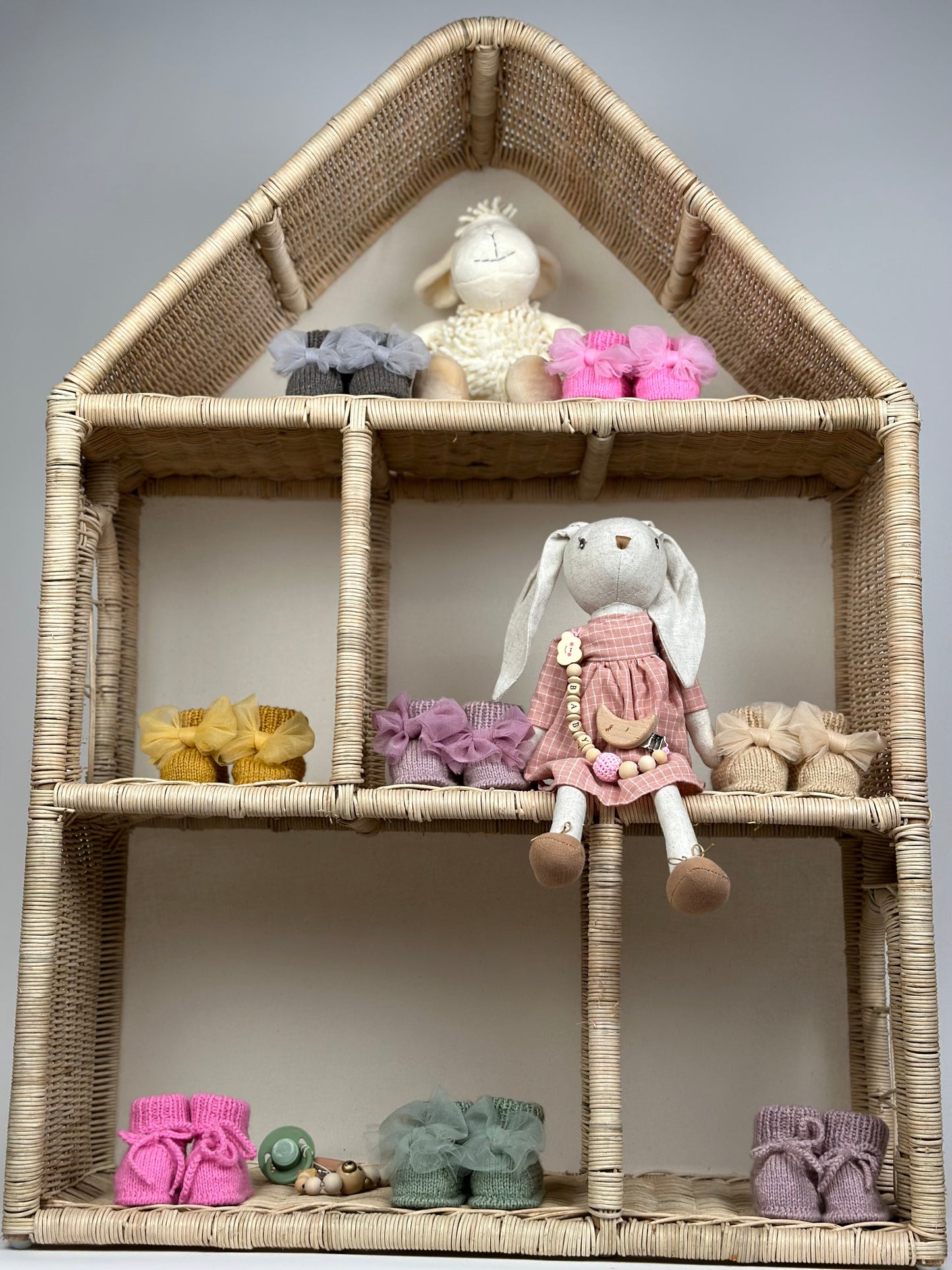 Gül Kurusu Handmade Bilekten Bağcıklı Kız Bebek Patik