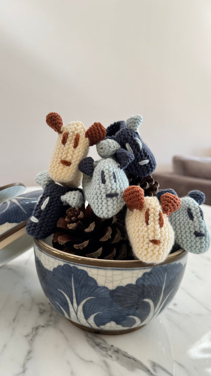Krem Handmade Kulak Figürlü Bebek Patiği