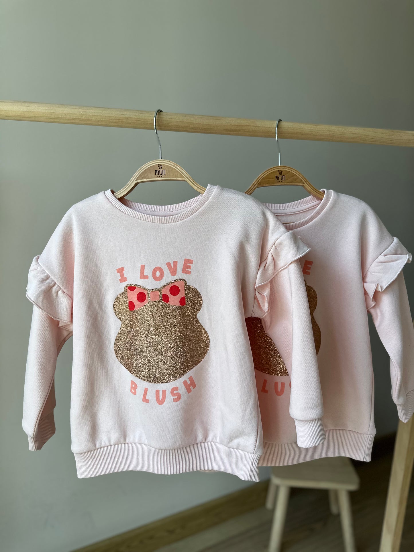 Pembe Minnie Mouse Baskı Detaylı Kız Bebek Sweatshirt