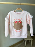 Pembe Minnie Mouse Baskı Detaylı Kız Bebek Sweatshirt