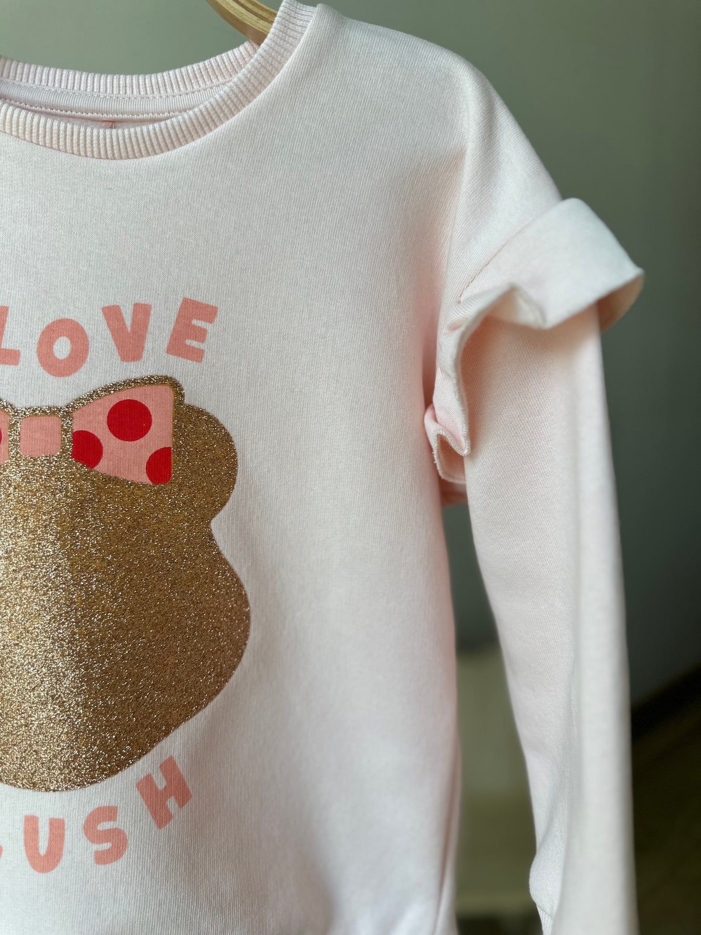 Pembe Minnie Mouse Baskı Detaylı Kız Bebek Sweatshirt