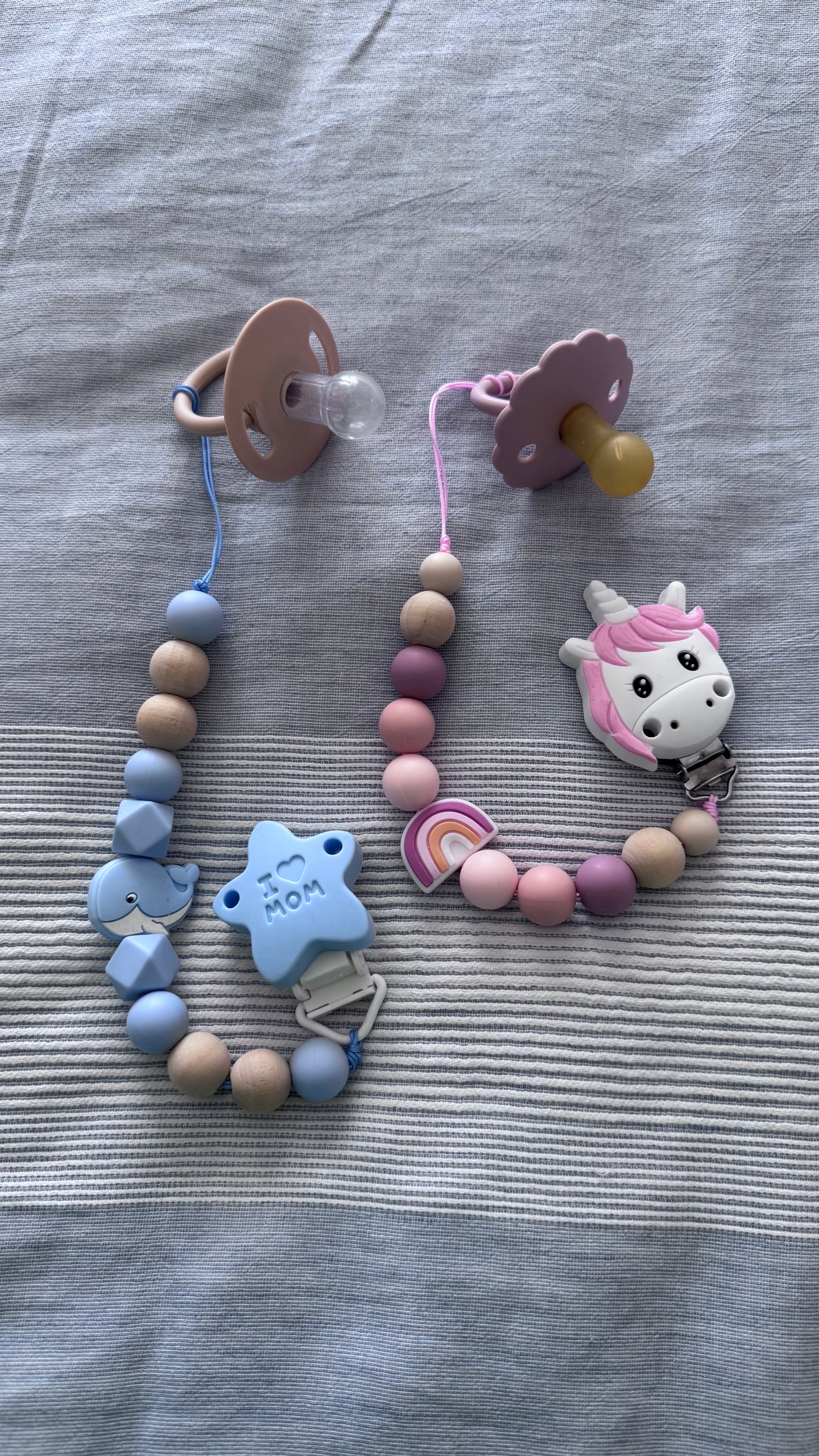 ''I Mum'' Figürlü Silikon Boncuklu Emzik Zinciri