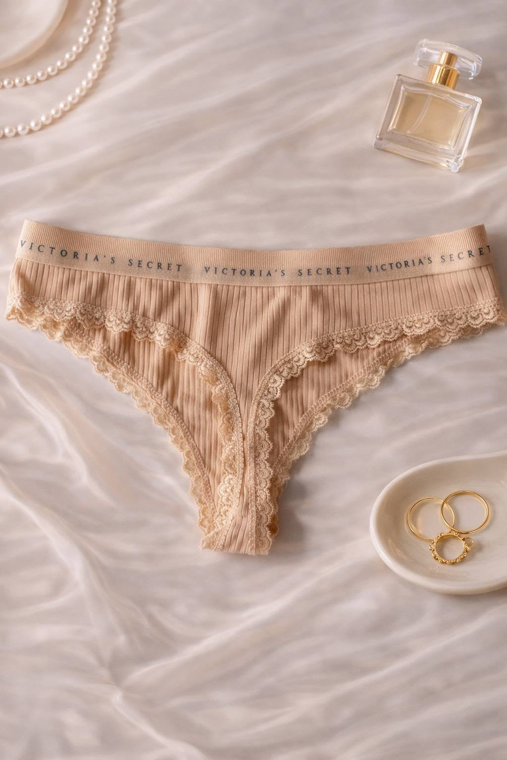Soft Rib Dantel Detaylı Tanga 5'li Kadın Külot Seti