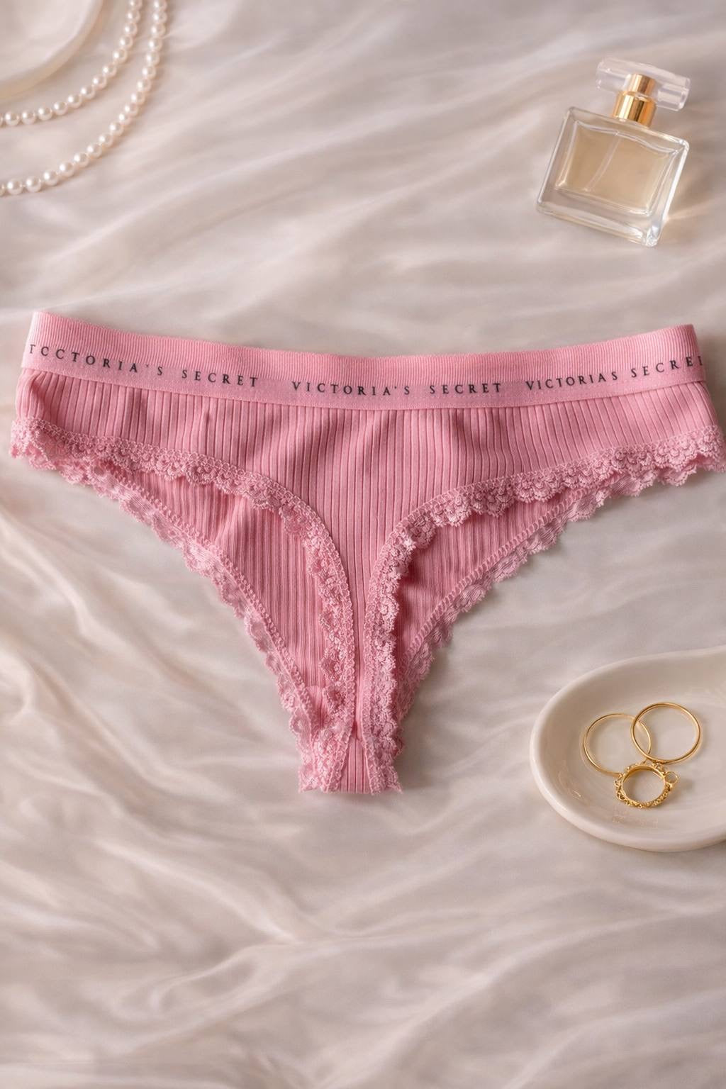 Soft Rib Dantel Detaylı Tanga 5'li Kadın Külot Seti
