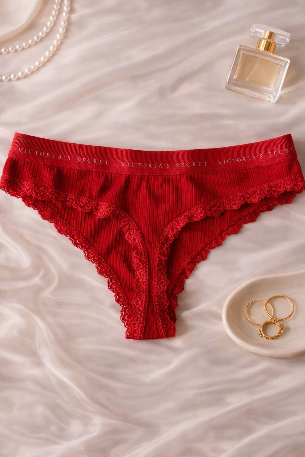 Soft Rib Dantel Detaylı Tanga 5'li Kadın Külot Seti