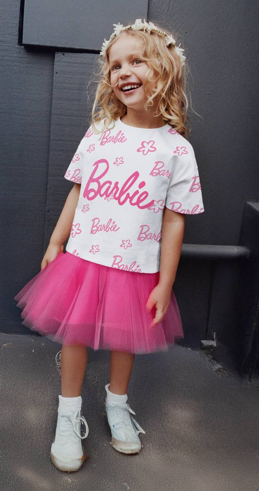 Barbie Tütü Etekli 2'li Kız Çocuk Takım