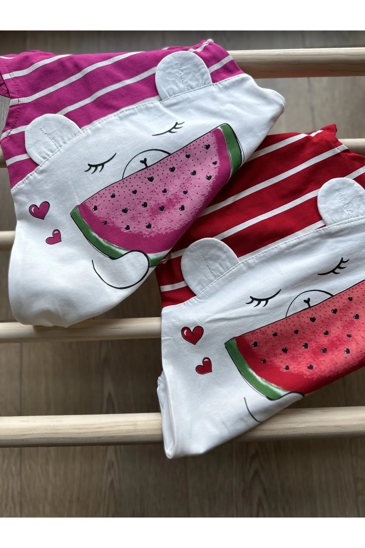 Pembe Karpuz Baskılı Kız Bebek Çıtçıtlı Body