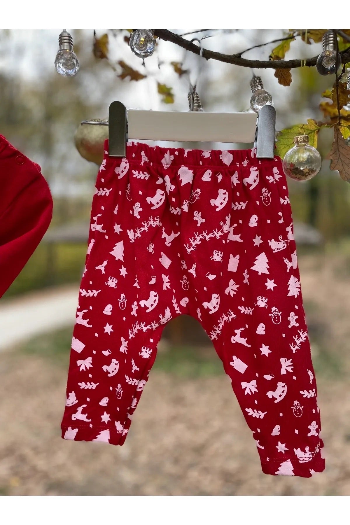 Yılbaşı Temalı Noel Baba Desenli 3'lü Bebek Takım