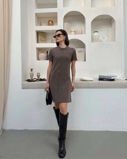 Kahverengi Selanik Elbise