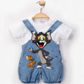 Denim Tom ve Jerry Unisex Bebek Salopet